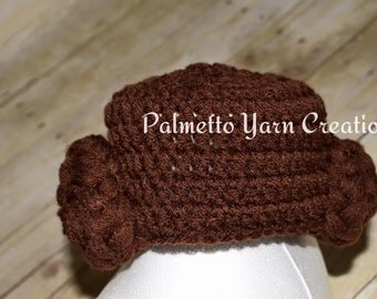 Crochet Princess Leia Hat/Star Wars hat/Crochet Princess Leia hat/Baby/Newborn Photo Prop/Starwars Baby Girl/Star Wars/Halloween Hat