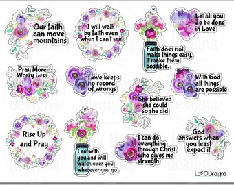 Printable Faith Scribble Stickers 1. Fits on a