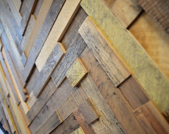 Reclaimed Wood Wall Art (Herringbone Slats) FREE SHIPPING!