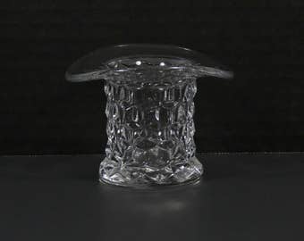 ON SALE! Vintage Fostoria American Pattern 2.50" Crystal Top Hat Toothpick Holder.