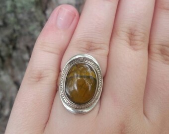 Vintage Sterling Silver Tigers Eye Ring