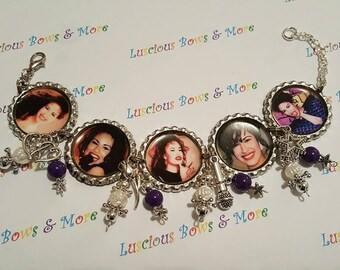 Selena Bracelet, Queen of Tejano Bracelet, Selena Queen of Tejano Bracelet, Charm Bracelet, Bottle Cap Bracelet