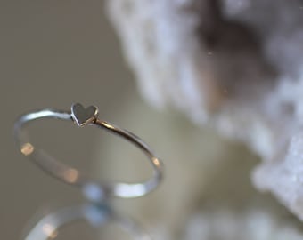 Sterling Silver Heart Stacking Ring
