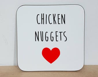 Chicken Nuggets Coaster | Cute Coasters | Heart Coaster | Funny Coasters | Contemporary Mugs | Coffee Mug | Chicken Nuggets Mug | Mugs | Mug