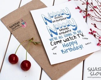 Rick and Morty Card, rick and morty birthday, geeky birthday card, geeky cards for him, nerdy birthday card, boyfriend bday card, bday cards