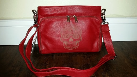 Unique Red Skull Pack and Carry Cross Body Purse