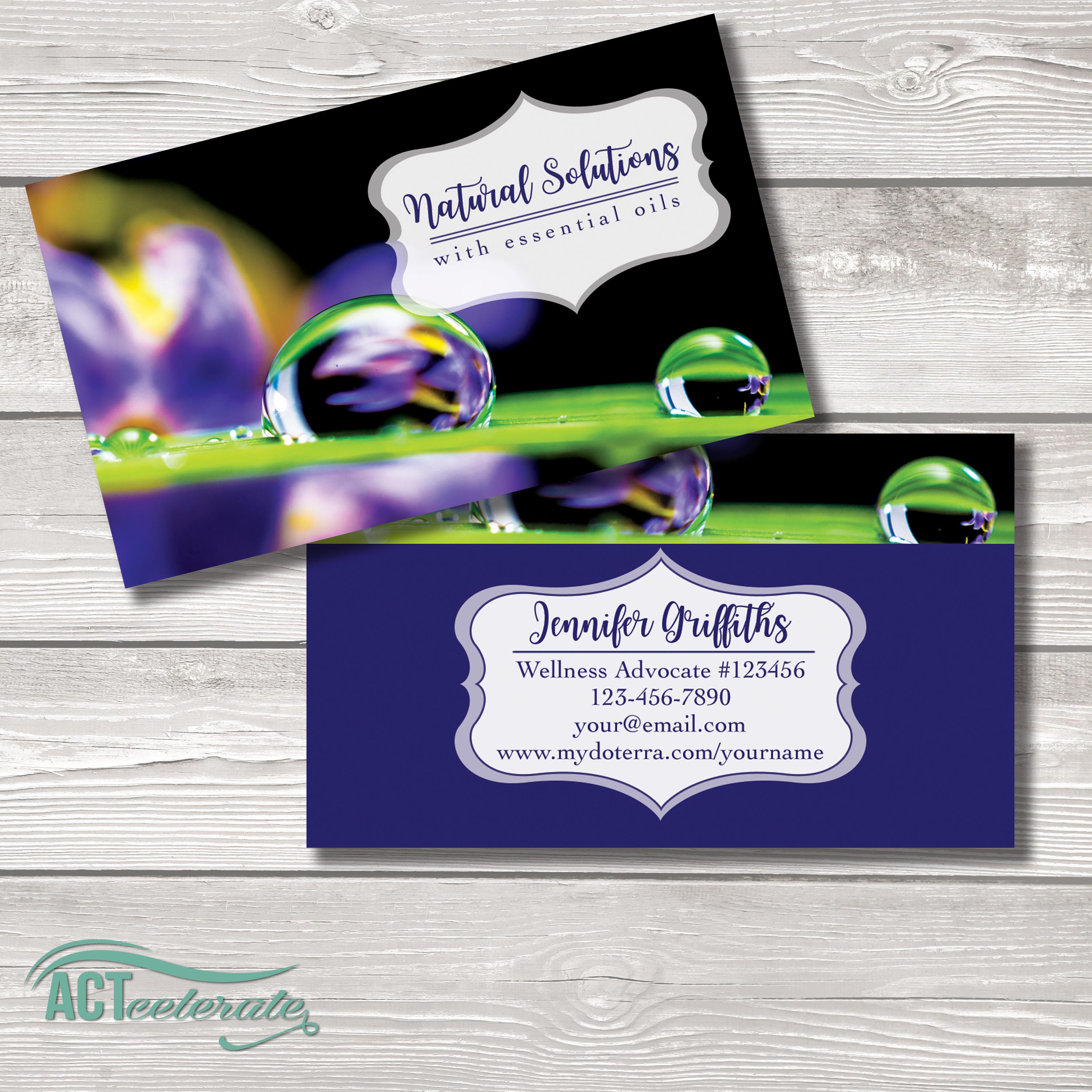 Personalized Essential Oil Business Card Droplet Natural