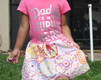 Girls 2T Dress, Girls Ready to Ship 2T Size Dress, Girls Spring Dress, Girls Summer Dress, Daddy is My Super Hero Dress
