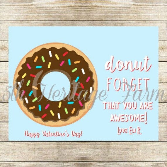 Valentines Day Card Donut Forget You Are Awesome Kids