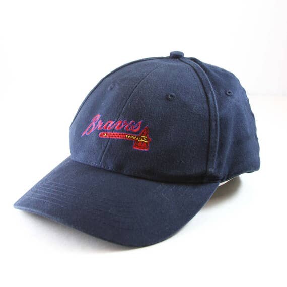 tomahawk baseball hat braves cap navy blue stadium giveaway lucky brand tomahawk baseball hat braves cap navy blue stadium giveaway lucky brand