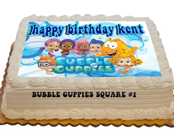 Personalized Bubble Guppies Edible Cake Toppers 8.5x11 inch cake topper Bubble Guppies Birthday Cakes