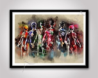 Power Rangers poster Instant Download Power Rangers print Digital poster Superheroes Digital print Superhero poster Superpower team