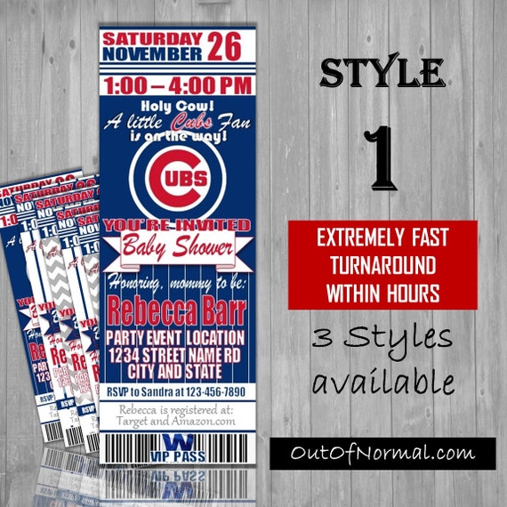 Cubs Baby Shower Invitations 3