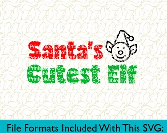 Santa's Cutest Elf Svg Png Dxf Eps Pdf Jpeg files for Cameo or Cricut Elf SVG Santa SVG Baby First Christmas SVG Christmas Shirt