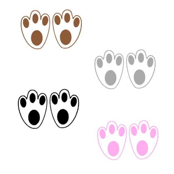 Easter Bunny Tracks Decal 5 tall Easter Bunny