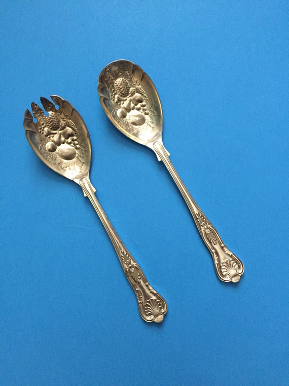 Sheffield England Serving Spoon and Fork Serving Utensils