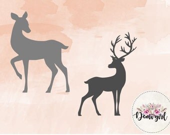 Doe and buck | Etsy