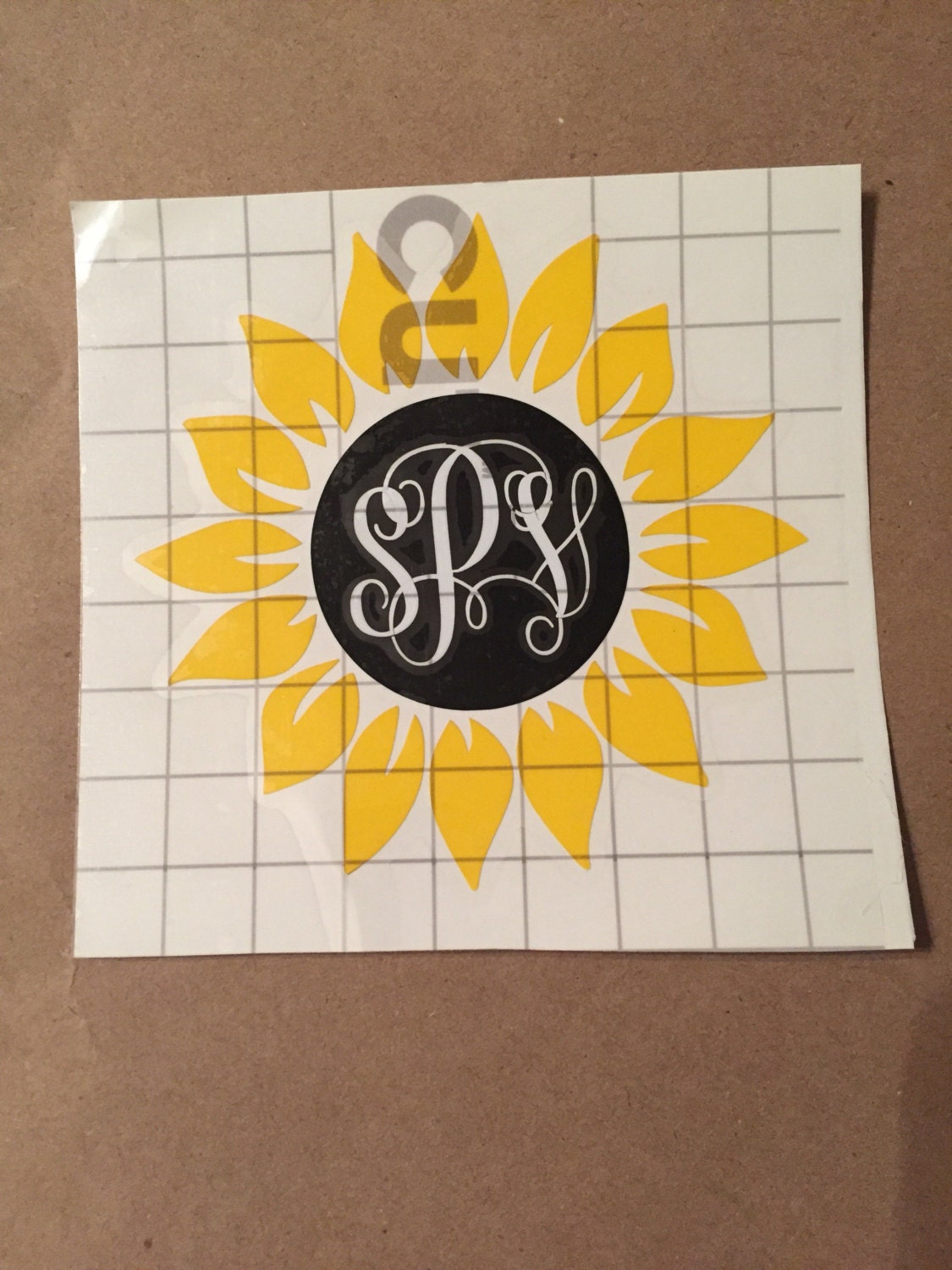 Download Sunflower Vinyl Decal with Monogram