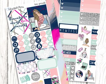 Love Yourself | Girly, Beauty, Fashion, Cat, Planner Stickers PERSONAL SIZED