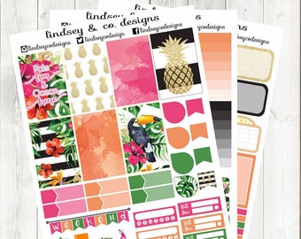 BIG Happy Planner Sticker Kit || Printable weekly kit || Palm Trees & Ocean Breeze || Printable 2017 Me and My Big Ideas Big Happy Planner