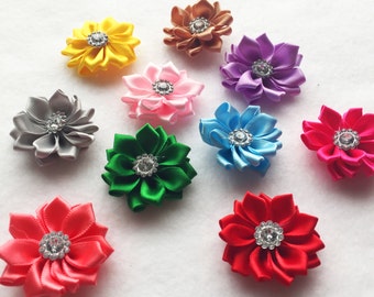 10pc mix colors flowers hair accessory sew on flowers glue on flowers headband appliqué flower girls hair accessory A108