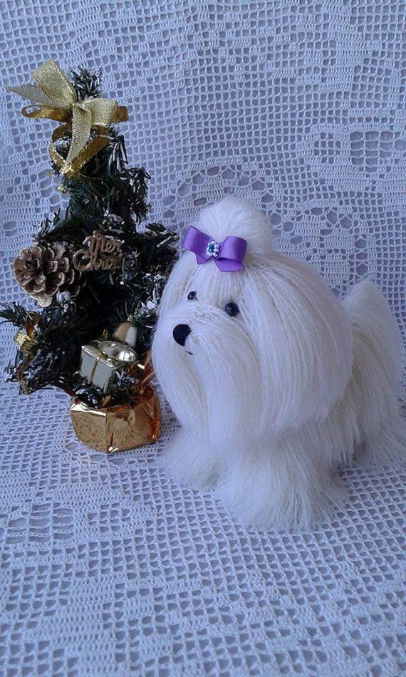 stuffed maltese dog