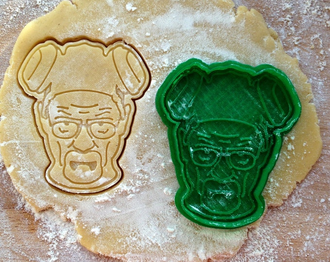 Walter White face cookie cutter. Heisenberg cookie stamp. Breaking Bad cookies