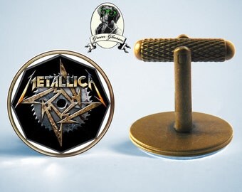 Cufflinks Metallica, Metal music LP, rock band cufflinks, music, rock, hard rock, gift for husband, gift for wife, jewelry, gift for men
