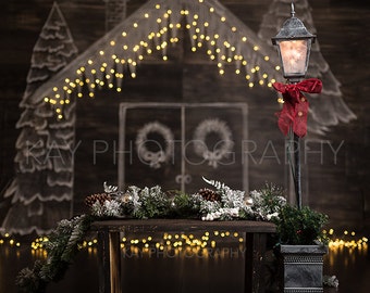 Christmas Digital Backdrop INSTANT DOWNLOAD Holiday Background
