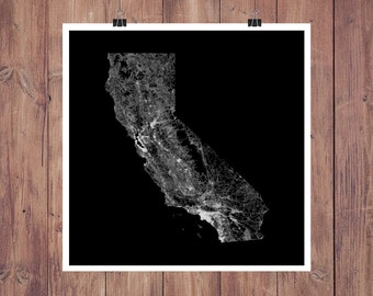 California Roads High Resolution Digital Print Map Of Art California Roads High Resolution Digital Print Map Of Art