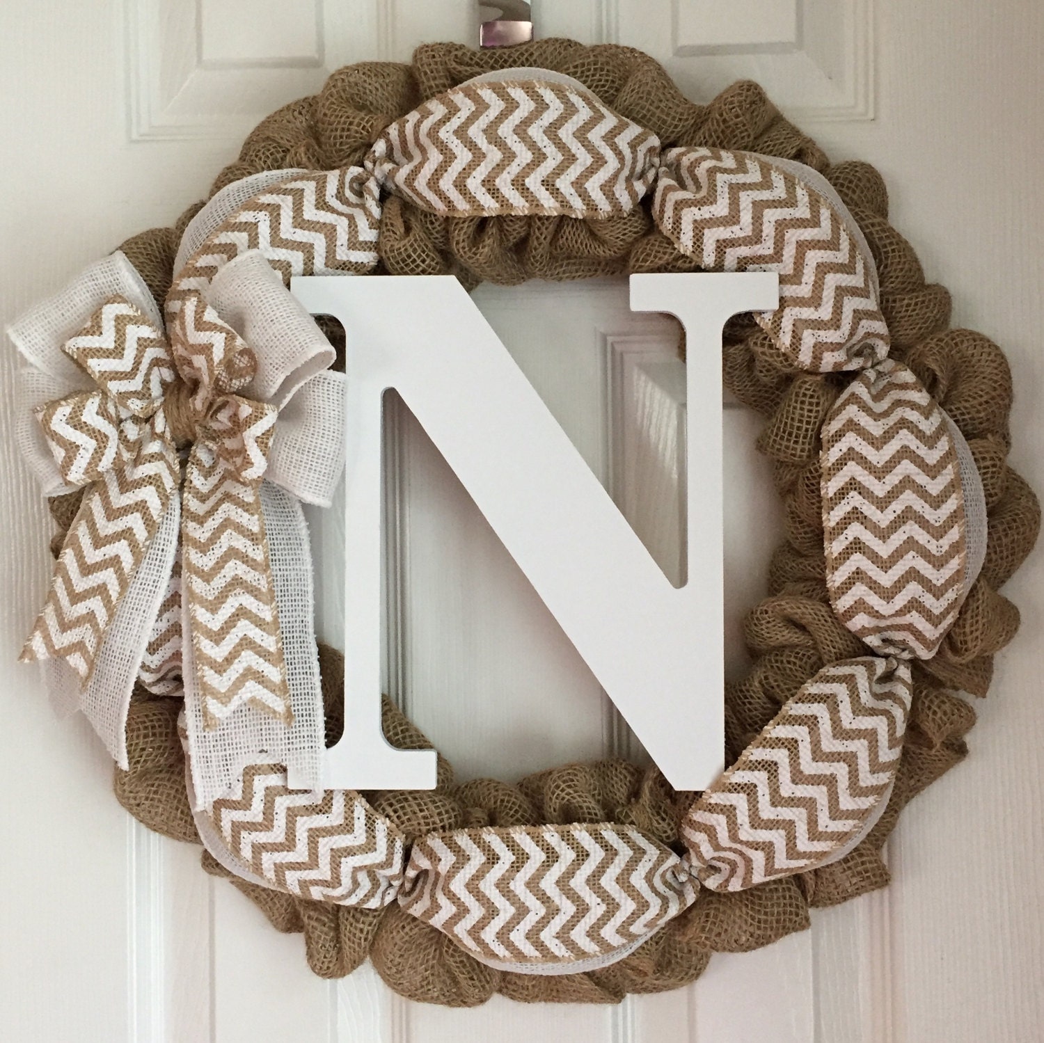 Fall Wreath for Front Door - Fall Monogram Wreath - Fall Letter Wreath - Burlap Initial Wreath - Fall Initial Wreath