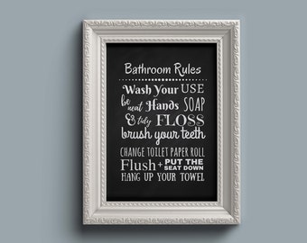 Bathroom Rules bathroom rules | etsy Bathroom Rules bathroom rules | etsy
