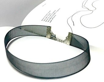 Black Choker, Sheer Black Choker, Sexy Black Choker, Elegant Black Choker, Simple Black Choker, Black Choker Necklace, 90's Choker, Chic