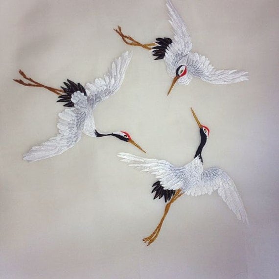 Machine Embroidery Designs Three Cranes 2 sizes