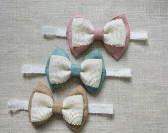 Baby Headband,Burlap Bow Headband,Baby Girl Headband,Baby Bow Headband,Newborn Headband,Baby Girl Hair Accessories.