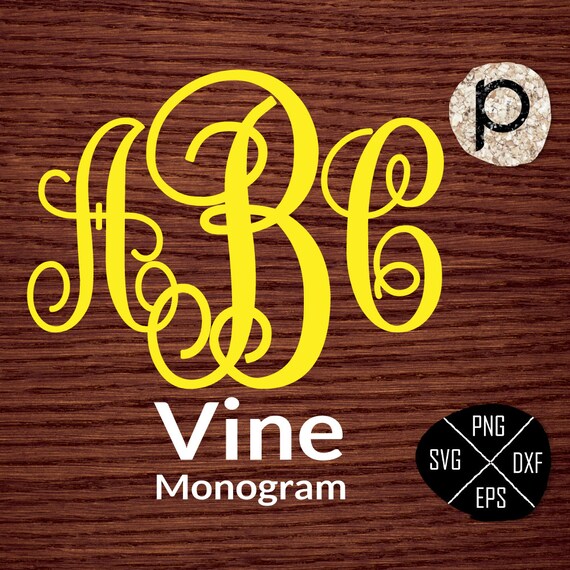Vine Monogram Svg File - Layered SVG Cut File