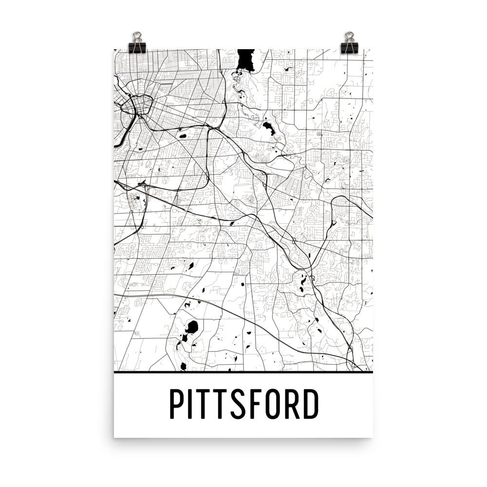 Pittsford Map Pittsford NY Art Pittsford Print Pittsford