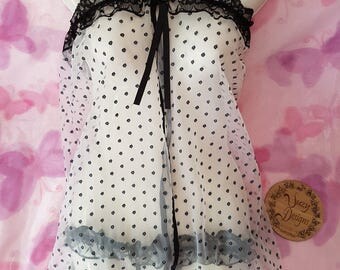 Chiffon sheer nightie & Crutchless g string set