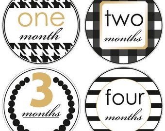 Baby Monthly Stickers | Girl month stickers | Baby month stickers | Photo Prop | Baby Shower gift | Baby Girl | Baby Chanel | baby album