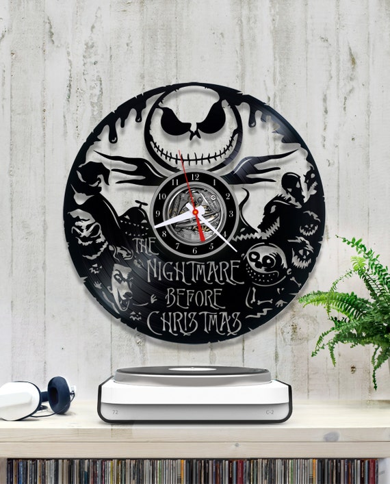 Nightmare Before Christmas Vinyl Clock/Jack Skellington Clock
