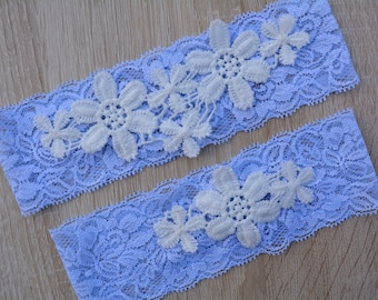 Bridal Garter Blue, Wedding Garter, Bridal Garter Set, Blue Garters, Garter Set, Wedding Clothing, Lace Garters, Wedding Gift, Bridal Gift