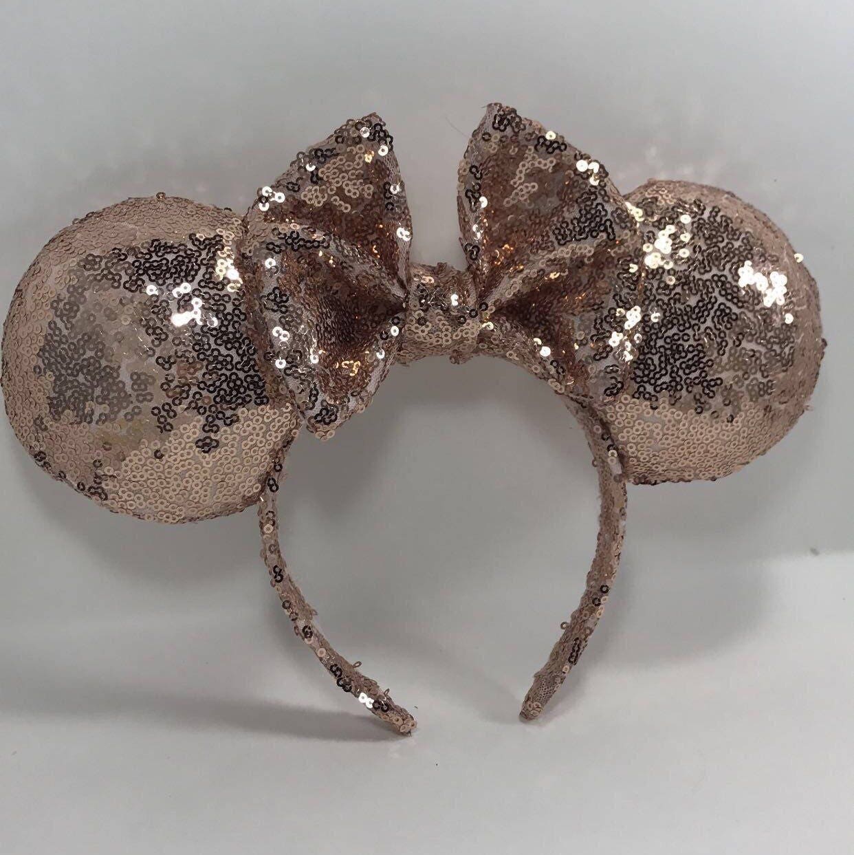 Rose Gold Sparkle Minnie Ears Minnie Ears Custom EarsMinnie