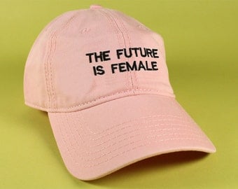 The Future Is Female Black Pink White Dad Hat Dad Cap Baseball Hat Baseball Cap Embroidered Strap Back Adjustable Cotton
