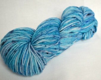 Hand Dyed Worsted Weight Yarn - 100% Superwash Wool - Blue Suede Shoes