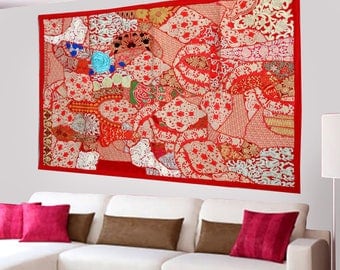 Indian Bohemian Tapestry Home Decor Handmade Wall Hanging Embroidery Patchwork Vintage - 40 X 60 Inches LT03