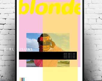 Frank ocean blonde poster merch, frank ocean album art blonde poster, frank ocean art, frank ocean blonde, frank ocean album print poster