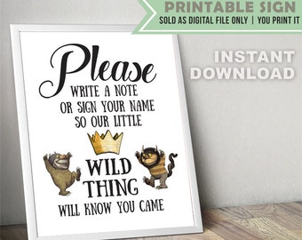 Where The Wild Things Are Guest Book // Party Sign // Digital File Only // INSTANT DOWNLOAD