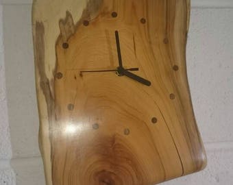English Yew and Walnut clock