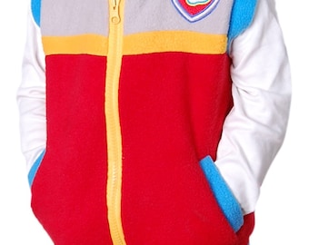 Paw Patrol Theme Party - Inspired Costume Ryder Vest Unisex kids & Adult True 2 Pockets Patch Embroidery Gift Birthday Cosplay Halloween