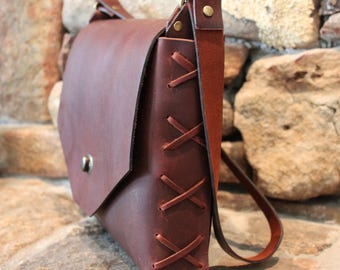 Leather Messenger Bag / Leather Handbag / Leather Book Bag / Small Leather Briefcase / Leather Multipurpose Bag